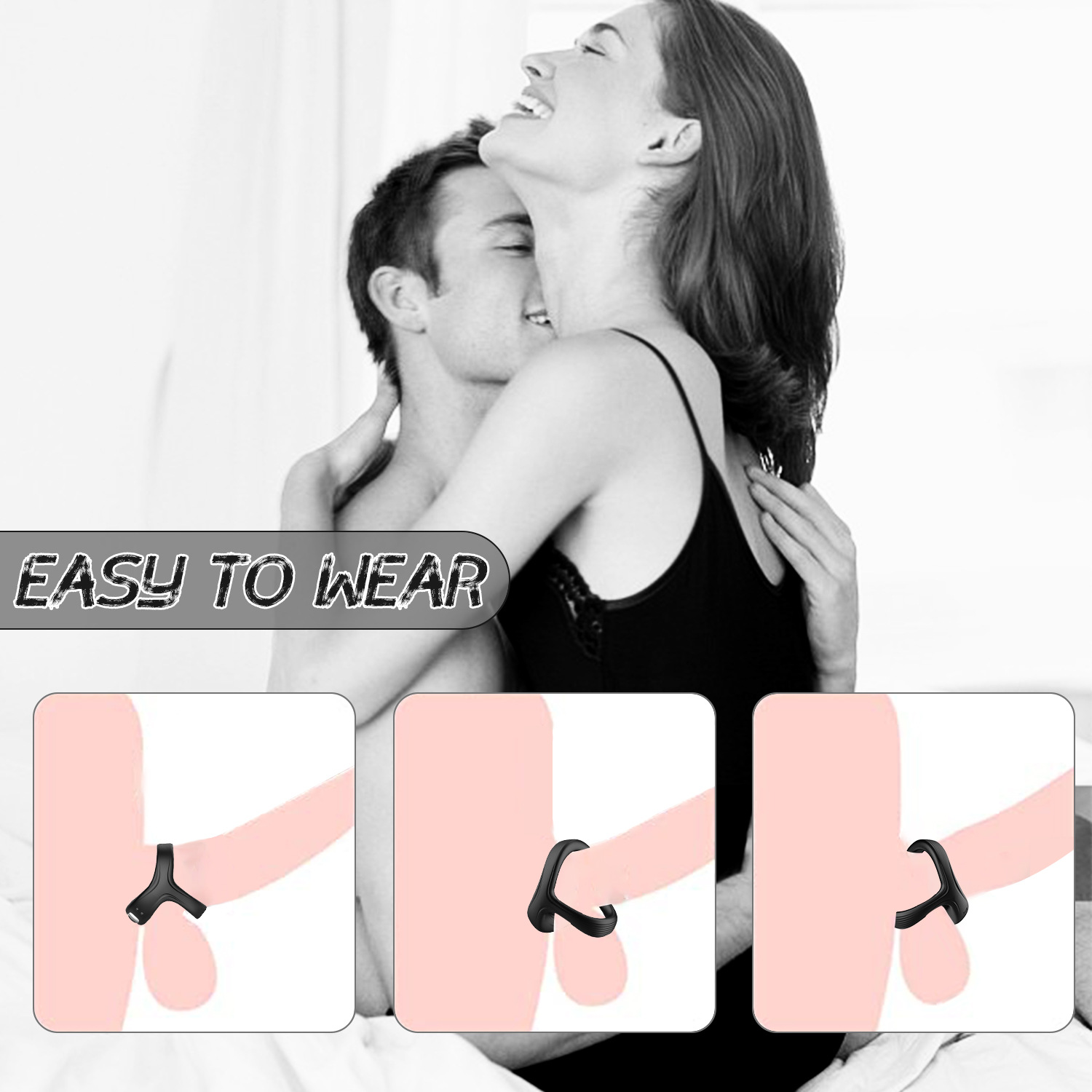 Vibrating Penis Ring for Men Erection Support Pleasure Enhance (4)