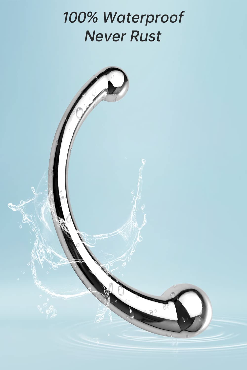 Double-Ended Dildo G-spot Massage Anal Plug Stimulate Wand Fetish Dildo Solid Metal Curved Dual Ended Masturbation Sex Toy for Couple Romi (3)