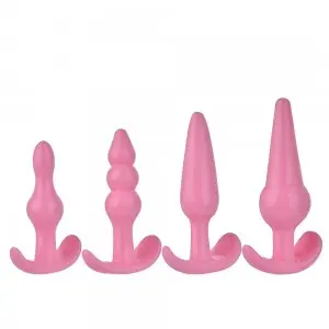 4-Piece Pleasure Plug Toy Anal Plug Stick Beginner Training Anales Trainer Set
