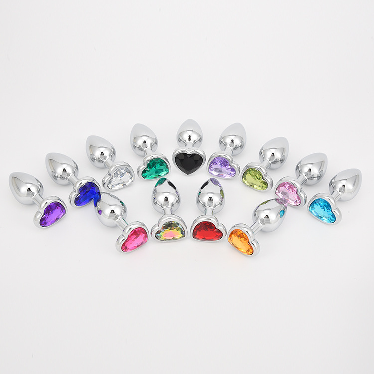 Luxury Metal Butt Toys Heart Shaped Anal Trainer Jewel Butt Plug Adult Gay Anal Plugs Woman Men Sex Gifts Things for Beginners Couples (9)