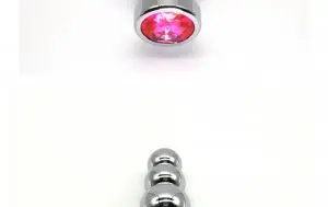 Colourful Jewelry Metal Butt Plug Anal Trainer Toys with 5 Graduated Balls