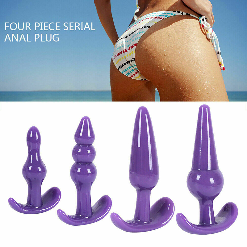 4-Piece Waterproof Anales Trainer Set Pleasure Plug Toy for Women Men Anal Plug Stick Beginner Training Kit Large Huge Anales Beads Advanced Toy,TPE PLUGS SET  (4)