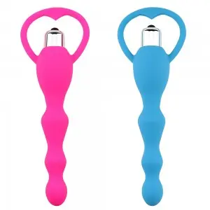bendable silicone vibrating anal beads butt plug vibe sex toys