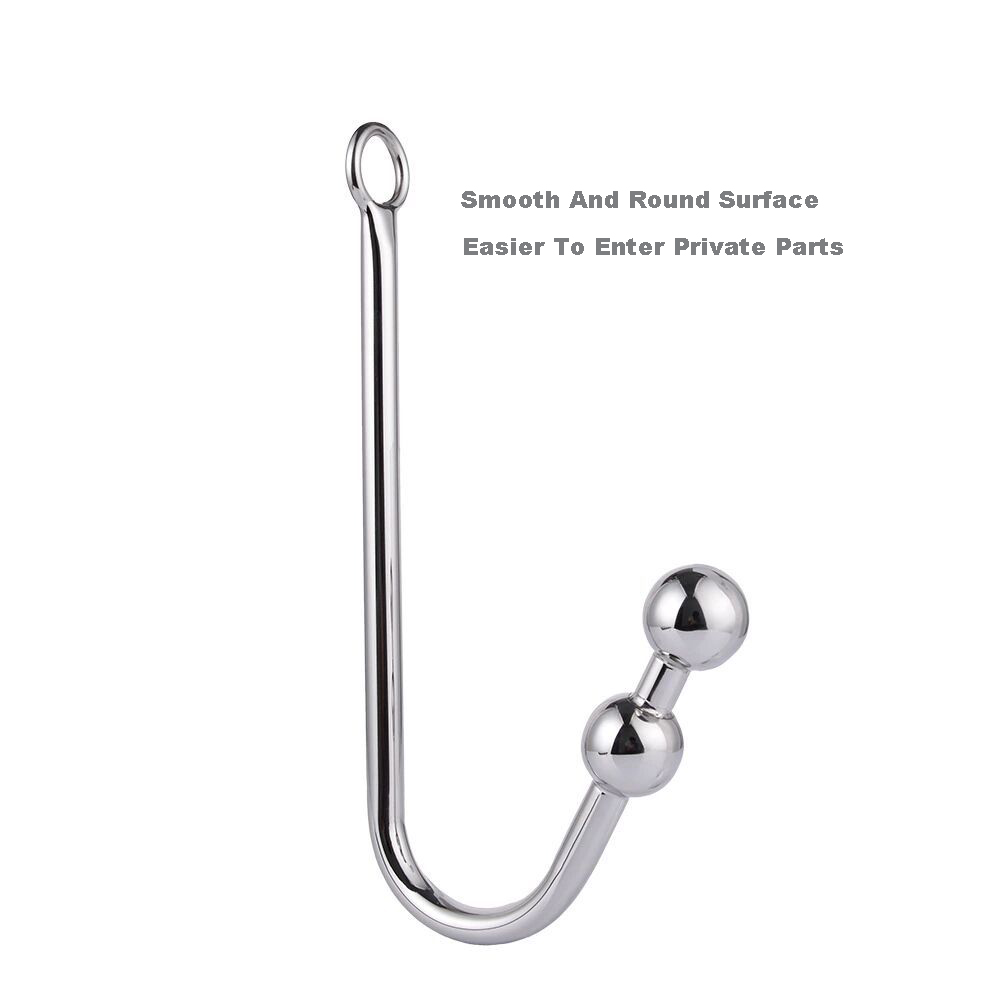 Metal Anal Hook Ball Ring Prostate Massager Stainless Steel Butt Plug Sex Men (4)
