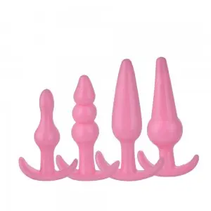 4-Piece Pleasure Plug Toy Anal Plug Stick Beginner Training Anales Trainer Set