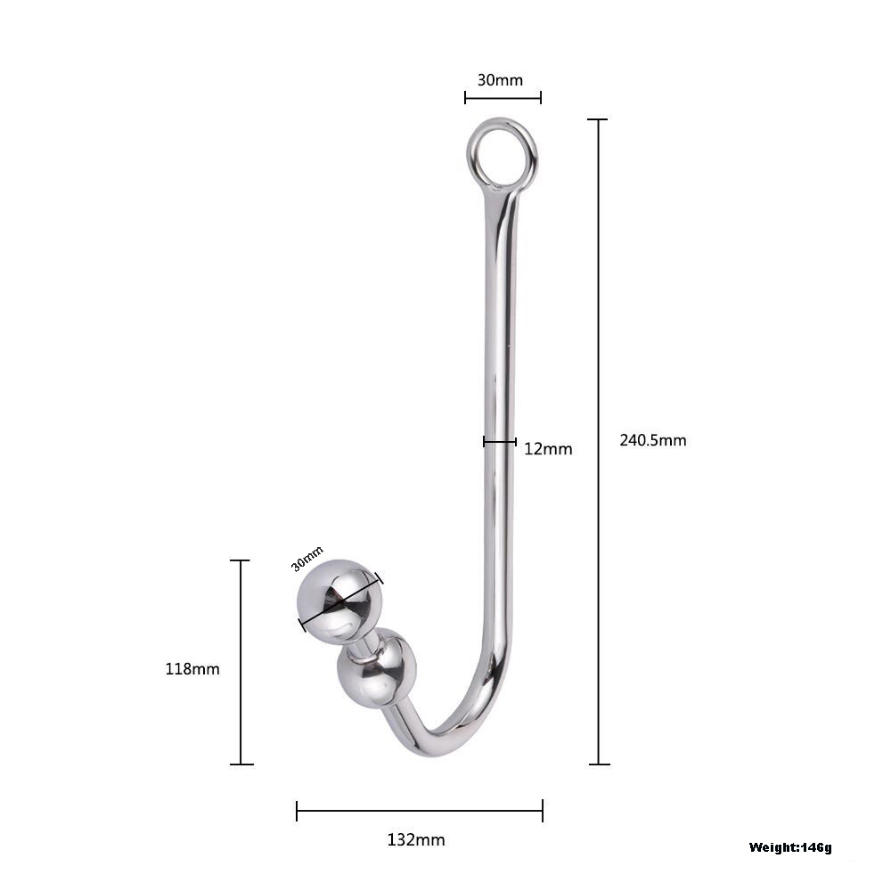 Metal Anal Hook Ball Ring Prostate Massager Stainless Steel Butt Plug Sex Men (1)
