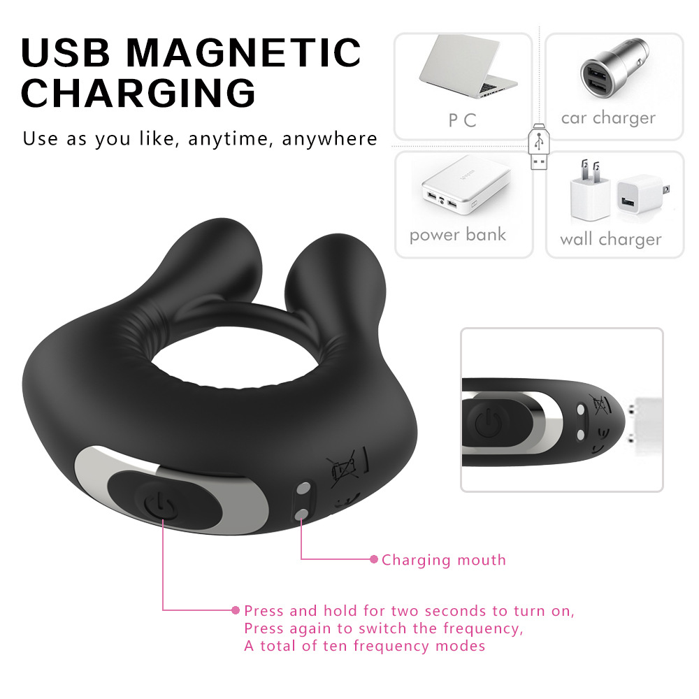 Ferewa Penis Rings Vibrator with 3 Motors for Clitoris & Testicles Stimulation Pleasure for Longer Harder Stronger Erection (2)