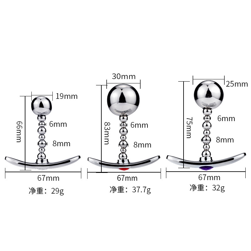 Anal Beads Metal Crystal Jewelry Anal Plug Prostate Massager Stimulation Butt Plug Dildo Sex Toys For Men Woman  (5)