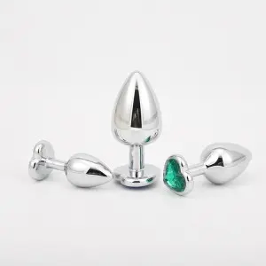 Luxury Metal Butt Toys Heart Shaped Anal Trainer Jewel Butt Plug