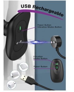 Silicone Rechargeable Anal Vibrator with Remote Control 6 Vibration Modes