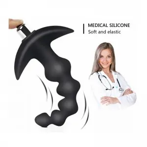 Flexible Silicone 10 Vibration Modes Vibrating Anal Beads Butt Plug