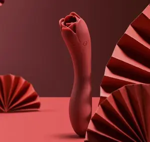 Rechargeable Rose Clitoris Nipple Licker 2 in 1  Clitoral G Spot Dildo Vibrator