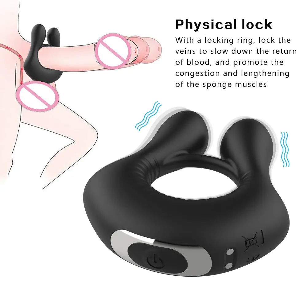 Ferewa Penis Rings Vibrator with 3 Motors for Clitoris & Testicles Stimulation Pleasure for Longer Harder Stronger Erection (1)