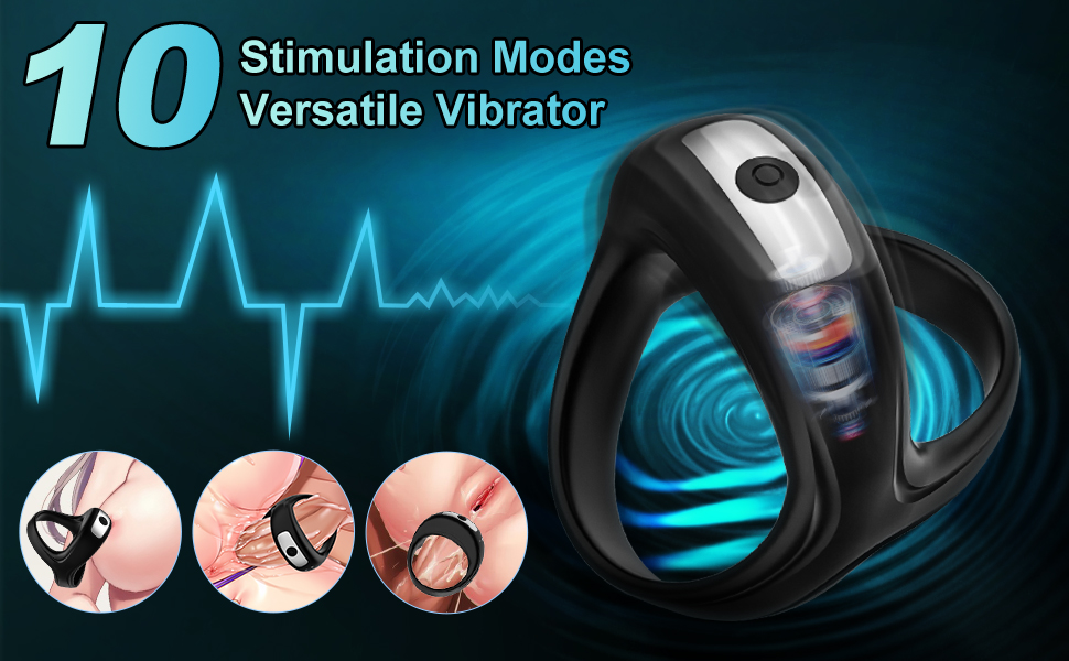 Vibrating Penis Ring for Men Erection Support Pleasure Enhance (8)