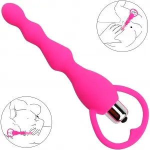 bendable silicone vibrating anal beads butt plug vibe sex toys