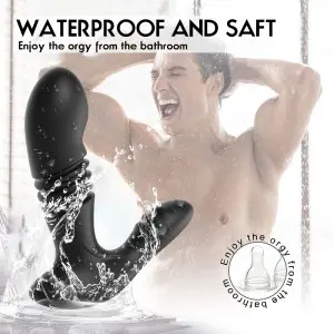 Remote Control 12 Patterns Dual Stimulation Thrusting Anal Plug Prostate Massager