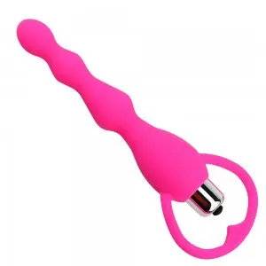 bendable silicone vibrating anal beads butt plug vibe sex toys