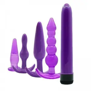 6pcs or 7pcs Purple Set Soft TPE Anal Plug Set for Beginner Beads Butt Plugs Dildo