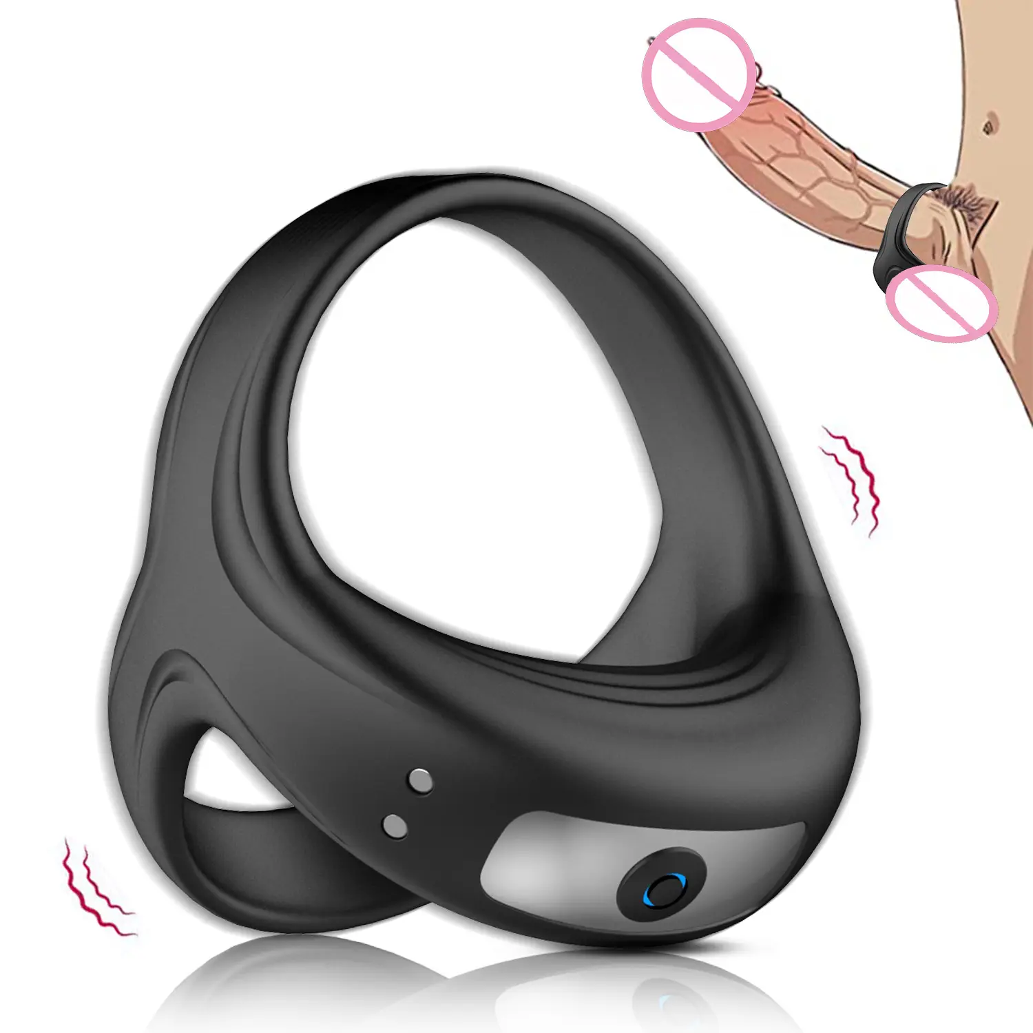 Vibrating Penis Ring for Men Erection Support Pleasure Enhance (1)