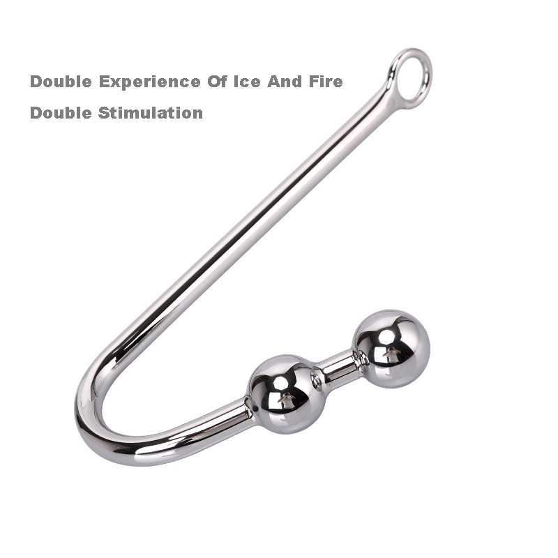 Metal Anal Hook Ball Ring Prostate Massager Stainless Steel Butt Plug Sex Men (2)