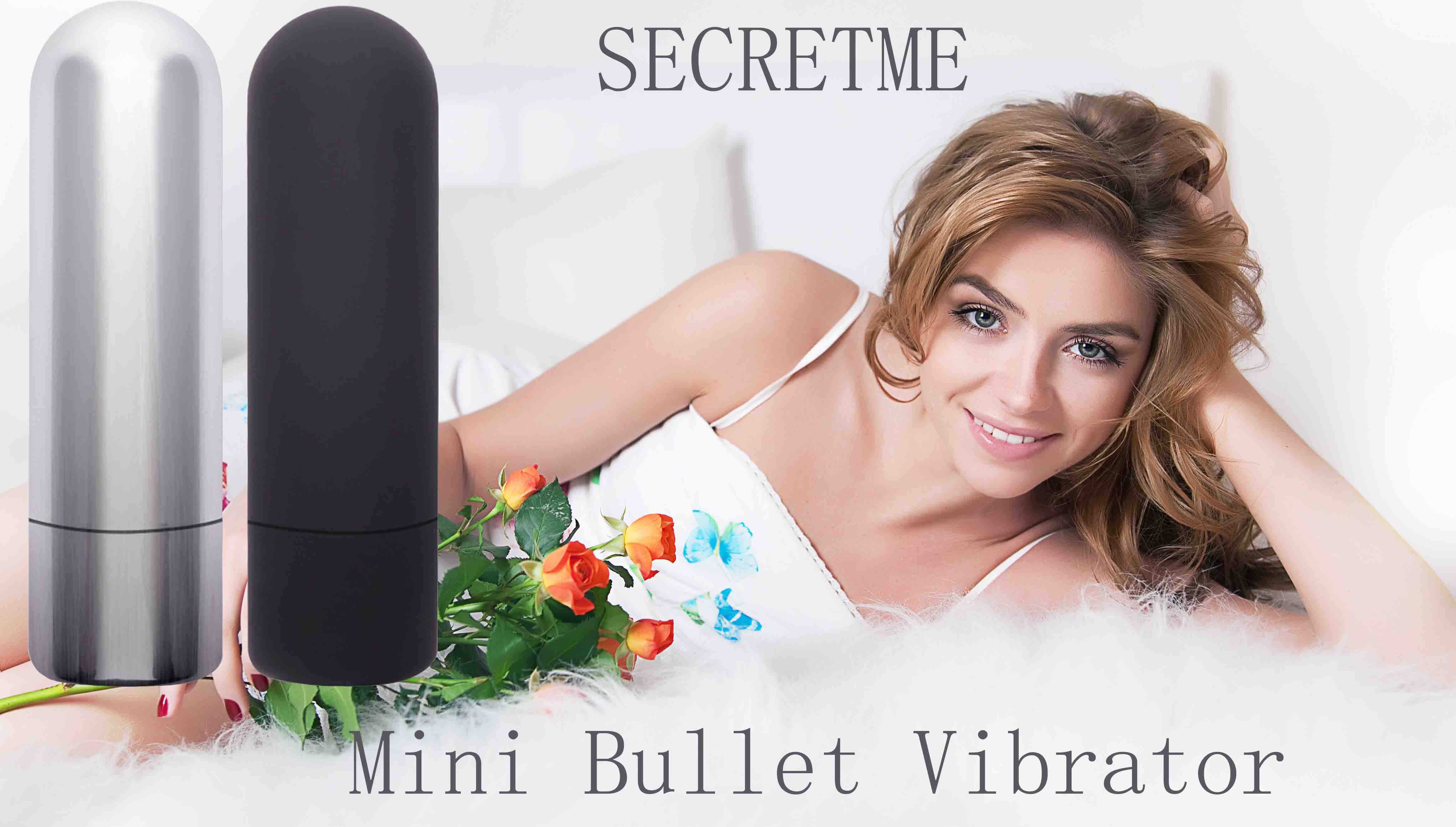 Sexy young girl lying in white bed with fresh roses