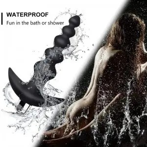 Flexible Silicone 10 Vibration Modes Vibrating Anal Beads Butt Plug